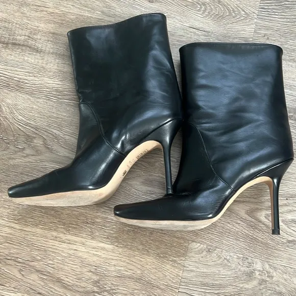 Stuart Weitzman Black Leather Women's Stilleto Boots Size 7