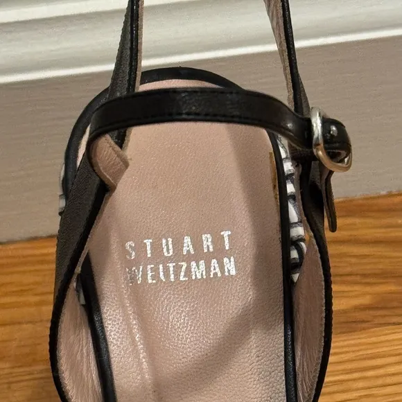 STUART WEITZMAN BlackHoliday Pipe Open Toe PlatformWedge Size‎ 7.5 7 1/2 Shoes