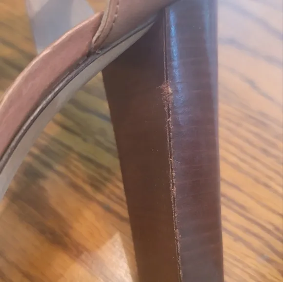 Stuart Weitzman Dark Tan Brown Genuine Leather Open Toe Platform Sandals Heels