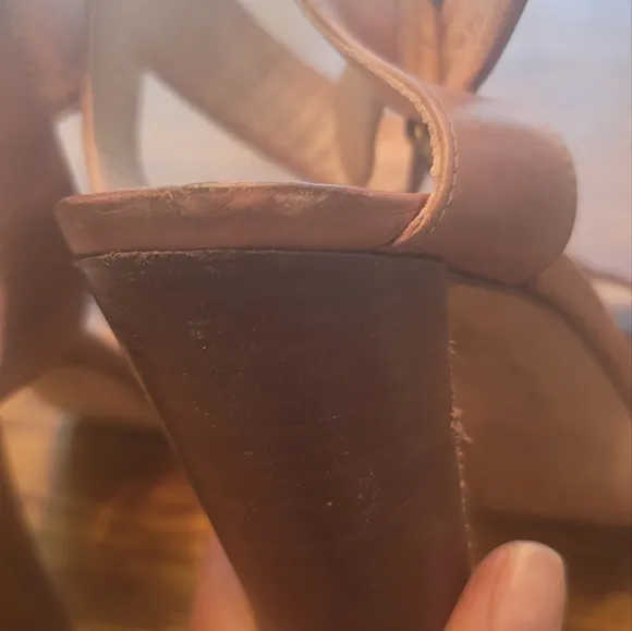 Stuart Weitzman Dark Tan Brown Genuine Leather Open Toe Platform Sandals Heels