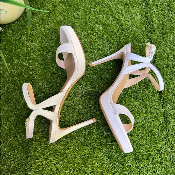 STUART WEITZMAN Mariposa Satin Platform Sandals size 7.5