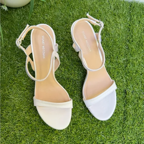 STUART WEITZMAN Mariposa Satin Platform Sandals size 7.5