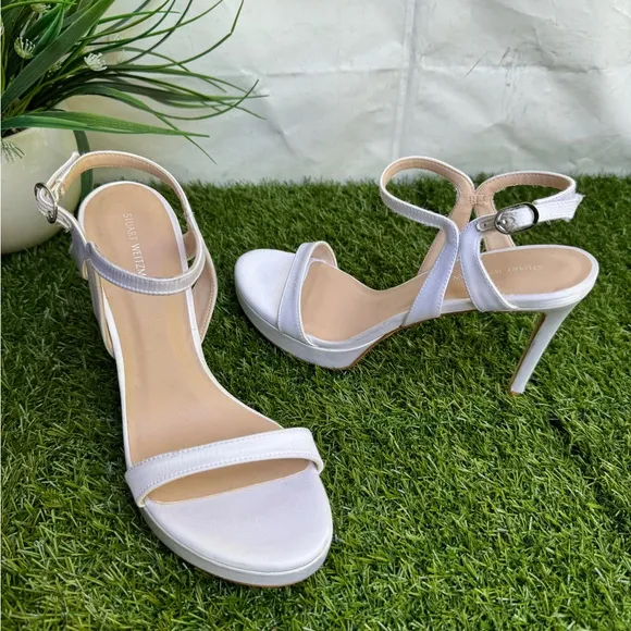 STUART WEITZMAN Mariposa Satin Platform Sandals size 7.5