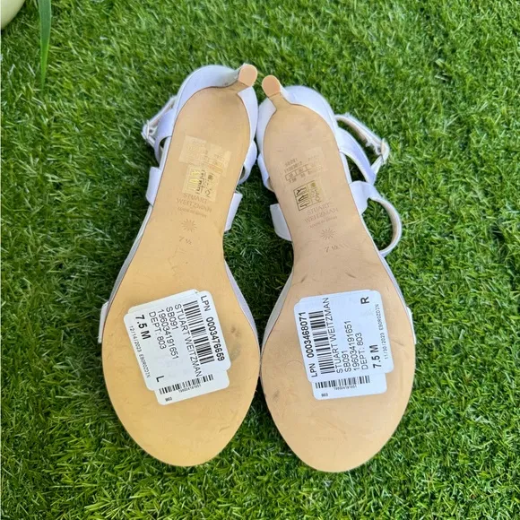 STUART WEITZMAN Mariposa Satin Platform Sandals size 7.5