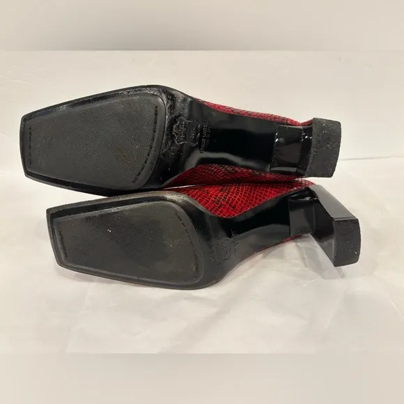 Stuart Weitzman Red Snakeskin Boots - Size 9