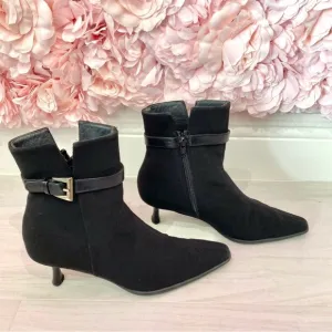 Stuart Weitzman Stretch Black Ankle Boots