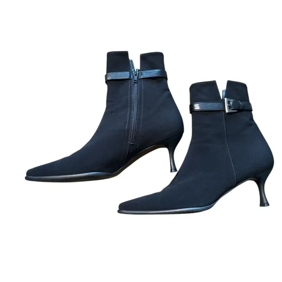 Stuart Weitzman Stretch Black Ankle Boots