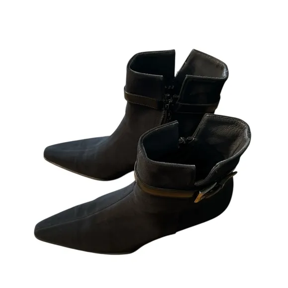 Stuart Weitzman Stretch Black Ankle Boots