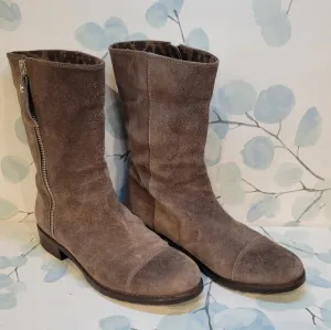 Stuart Weitzman Suede Ankle Zip Boot Made in Spain Women’s Size 5.5
