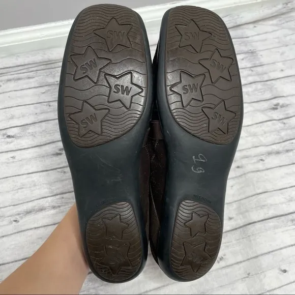 STUART WEITZMAN Suede Faux Fur Sneaker Shoes Size 9.5 Brown Slip On