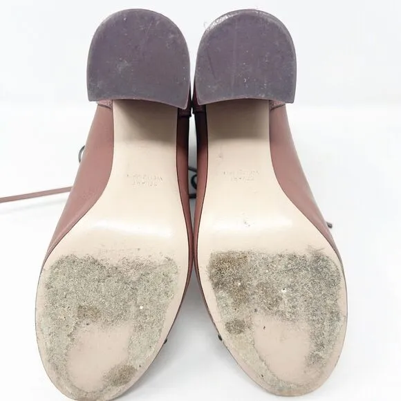 Stuart Weitzman Veruka Leather Lace Up Rose Mauve Boots 8