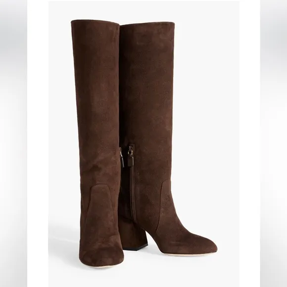 Stuart Weitzman Women’s Bethenny 80 High Heel Boots Brown Suede US 9.5
