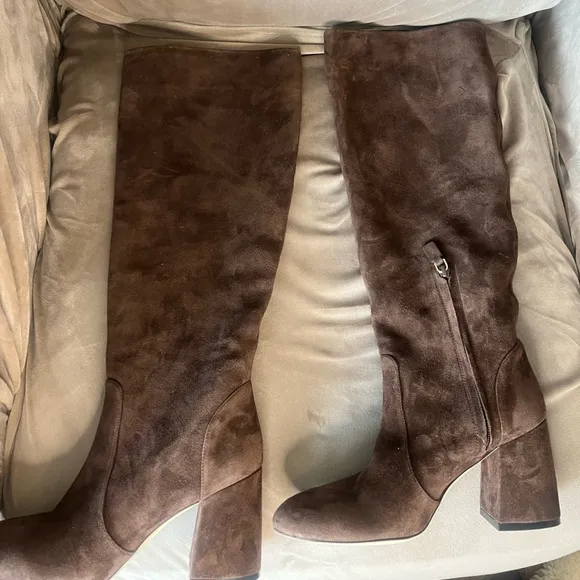 Stuart Weitzman Women’s Bethenny 80 High Heel Boots Brown Suede US 9.5