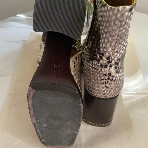Stylish Snakeskin Ankle Boots Tory Burch