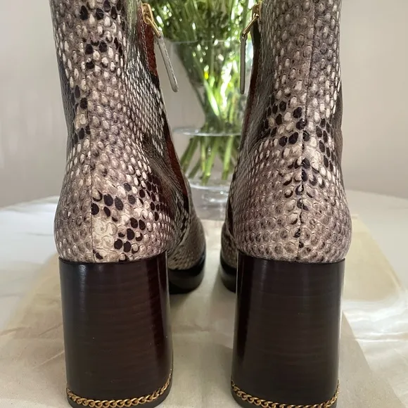 Stylish Snakeskin Ankle Boots Tory Burch