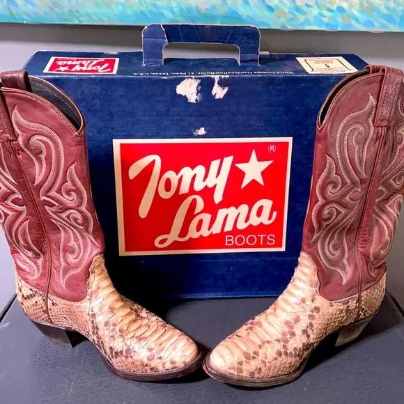 Sweet Classic Snakeskin Cowboy Boots Tony Lama