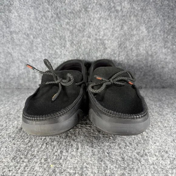 Swims Loafers Mens 10  Black Braided Lace Boat Water Shoes Beach Slip On