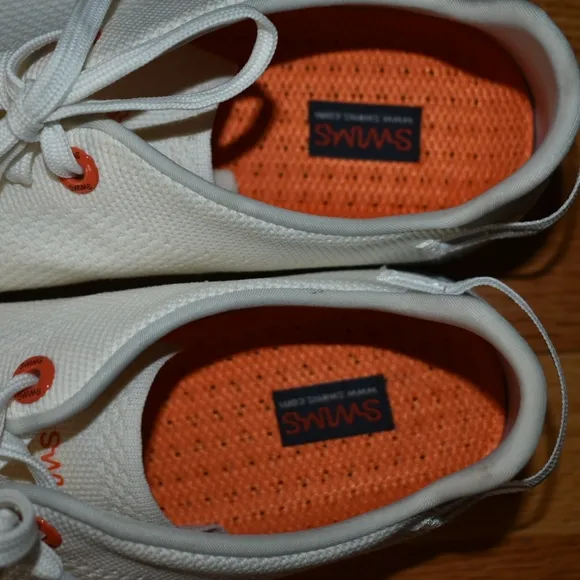 SWIMS Men Off White Mesh Sneakers SZ 10