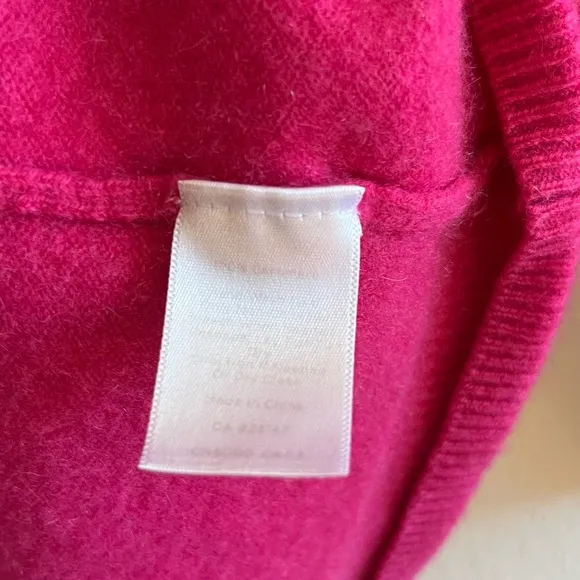 Talbots Cashmere Sweater Hot Pink Barbiecore Boat Neck 3/4 Sleeve Knit Sz 1X GUC