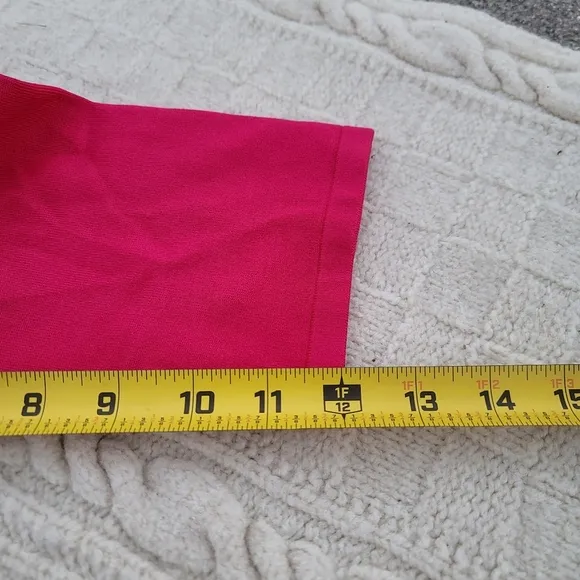 Talbots Woman Silk Knit Sweater Satin Rhinestone Trim size 1X Hot Pink