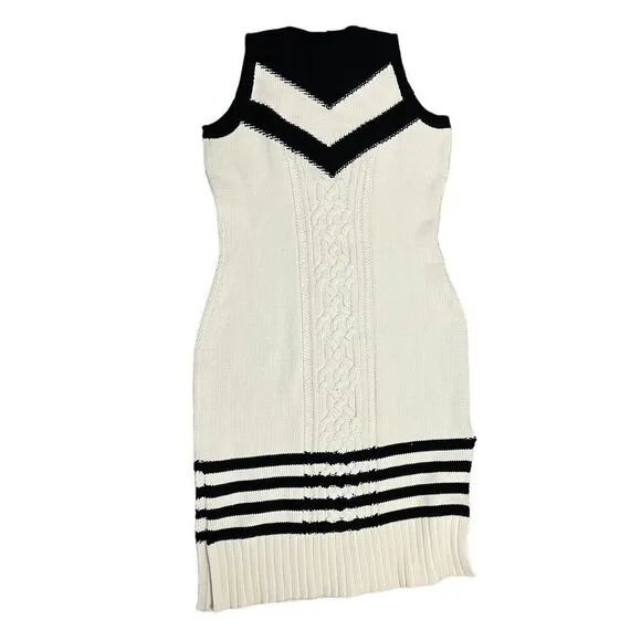 Tanya Taylor Sweater Dress 1X Cream Nina Cable-Knit Sleeveless Beach Coastal NEW