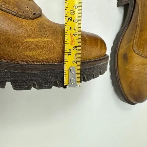 Taos Rebel Ankle Boots Womens Size 10 10.5 Yellow Burnished Leather Moto 41