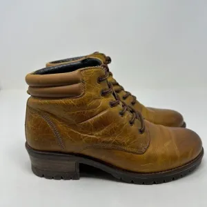 Taos Rebel Ankle Boots Womens Size 10 10.5 Yellow Burnished Leather Moto 41