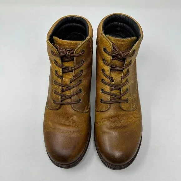 Taos Rebel Ankle Boots Womens Size 10 10.5 Yellow Burnished Leather Moto 41