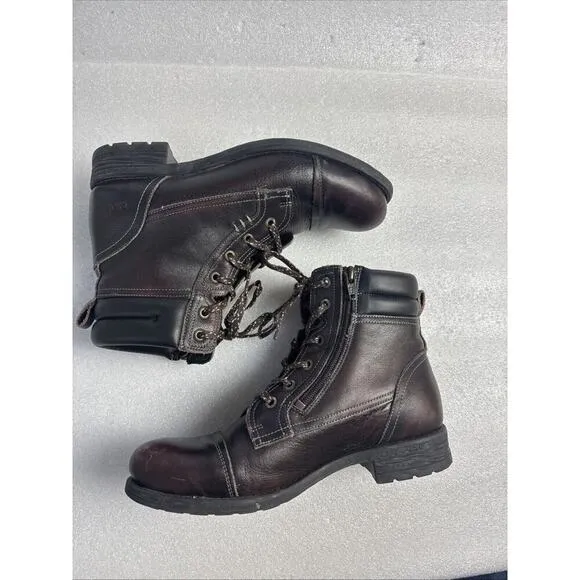 Taos Women's Brown Leather Comfort Ankle Boots Walking Zip Size 37 EU/ 6-6.5 US