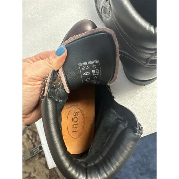 Taos Women's Brown Leather Comfort Ankle Boots Walking Zip Size 37 EU/ 6-6.5 US