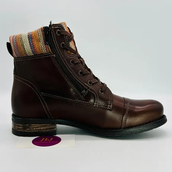 Taos Women's Captain Brown Leather Comfort Ankle Boots Size 38 EU/ 7-7.5 US