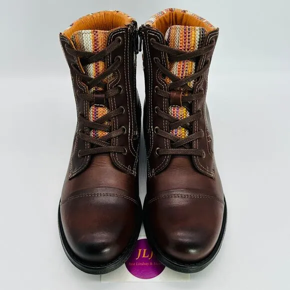 Taos Women's Captain Brown Leather Comfort Ankle Boots Size 38 EU/ 7-7.5 US