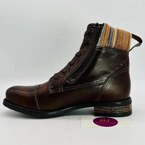 Taos Women's Captain Brown Leather Comfort Ankle Boots Size 38 EU/ 7-7.5 US