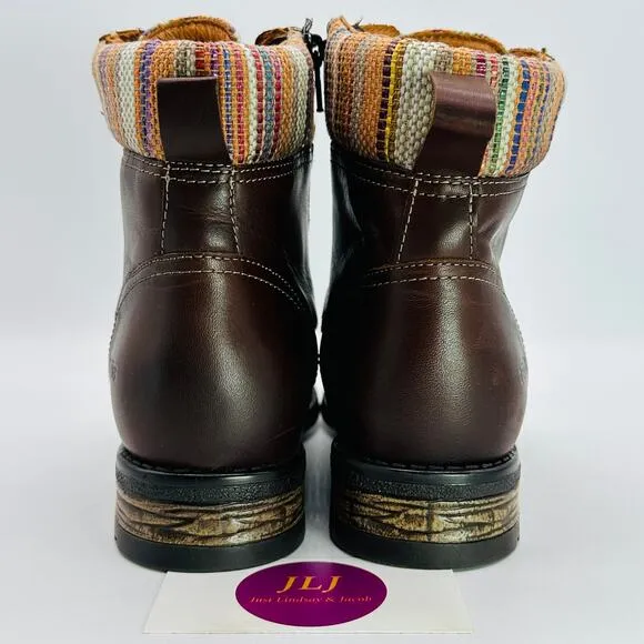 Taos Women's Captain Brown Leather Comfort Ankle Boots Size 38 EU/ 7-7.5 US