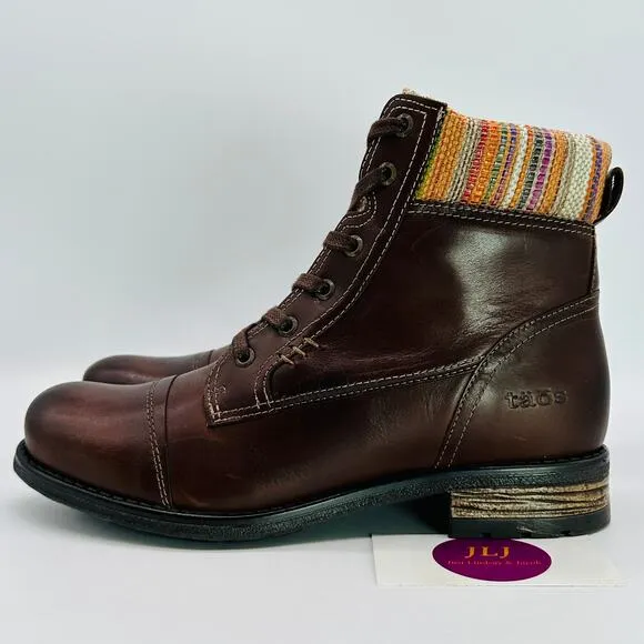 Taos Women's Captain Brown Leather Comfort Ankle Boots Size 38 EU/ 7-7.5 US