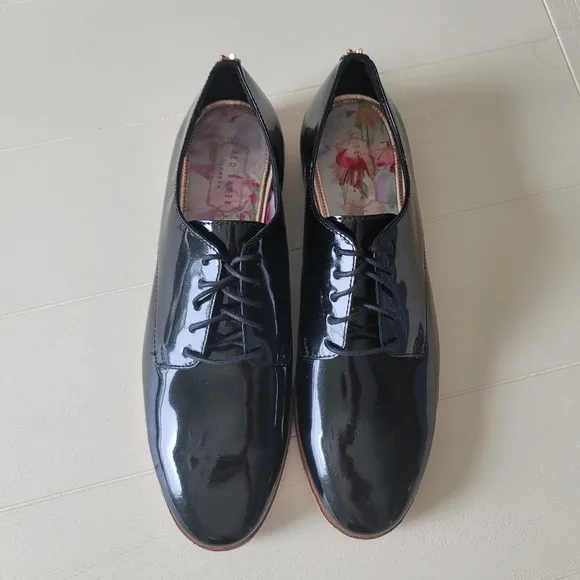 Ted Baker Loomi Patent Leather Derby Oxford Shoes - Like New