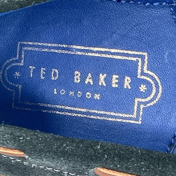 Ted Baker Muddi Loafer Shoes Men's 9 Black Suede Moc Toe Boat‎ Slip On FD05718
