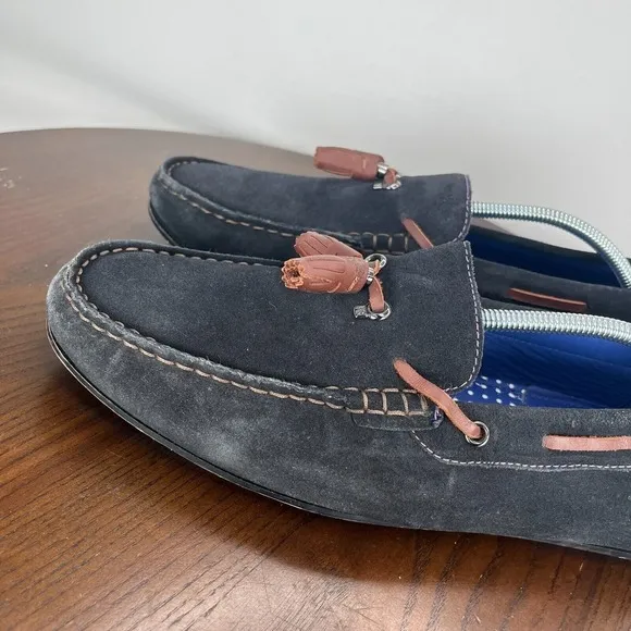 Ted Baker Muddi Loafer Shoes Men's 9 Black Suede Moc Toe Boat‎ Slip On FD05718