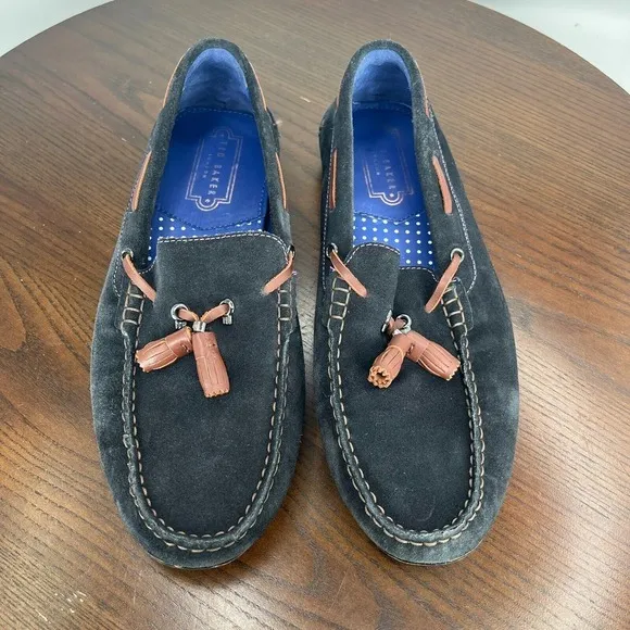 Ted Baker Muddi Loafer Shoes Men's 9 Black Suede Moc Toe Boat‎ Slip On FD05718