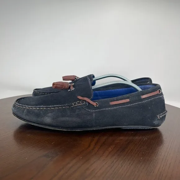 Ted Baker Muddi Loafer Shoes Men's 9 Black Suede Moc Toe Boat‎ Slip On FD05718