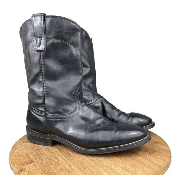 Texas All American Made Leather Cowboy Western Boots Men's 8 EE 8800