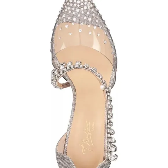 Thalia Sodi's Rhinestone Translucent Pointed Toe Stiletto Heels Designer Shoes