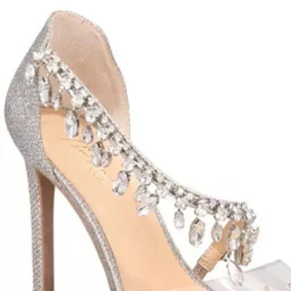 Thalia Sodi's Rhinestone Translucent Pointed Toe Stiletto Heels Designer Shoes