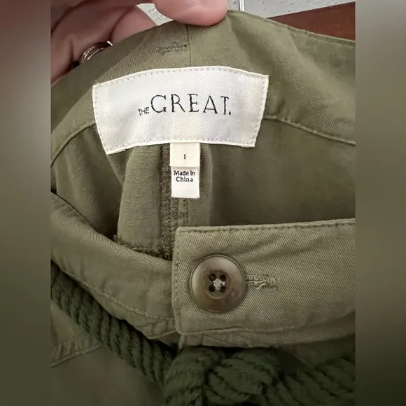 THE GREAT. The Field Skirt in Army Green Size 1