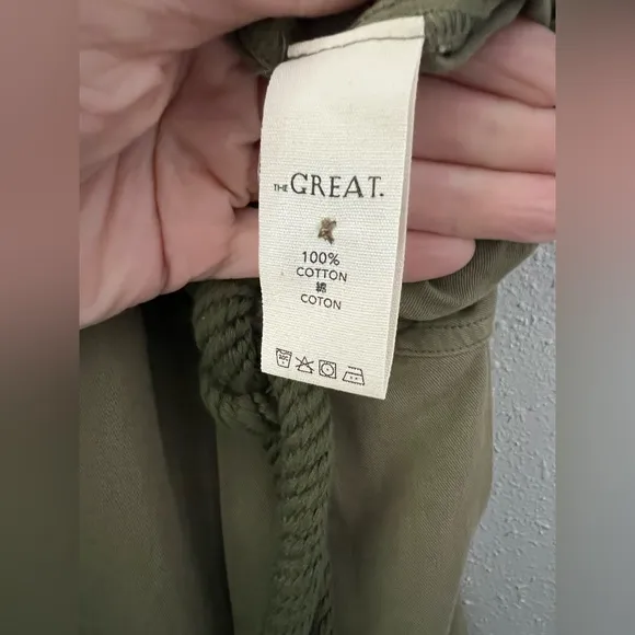 THE GREAT. The Field Skirt in Army Green Size 1
