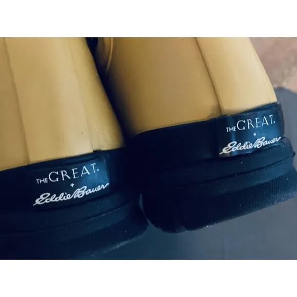 The Great x Eddie Bauer Greta Chelsea Rain Boots 10 Ankle Yellow Amber