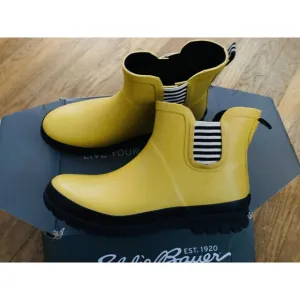 The Great x Eddie Bauer Greta Chelsea Rain Boots 10 Ankle Yellow Amber
