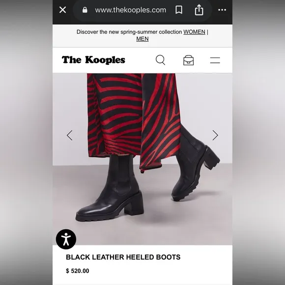 The Kooples Black Leather Chelsea Ankle Boots