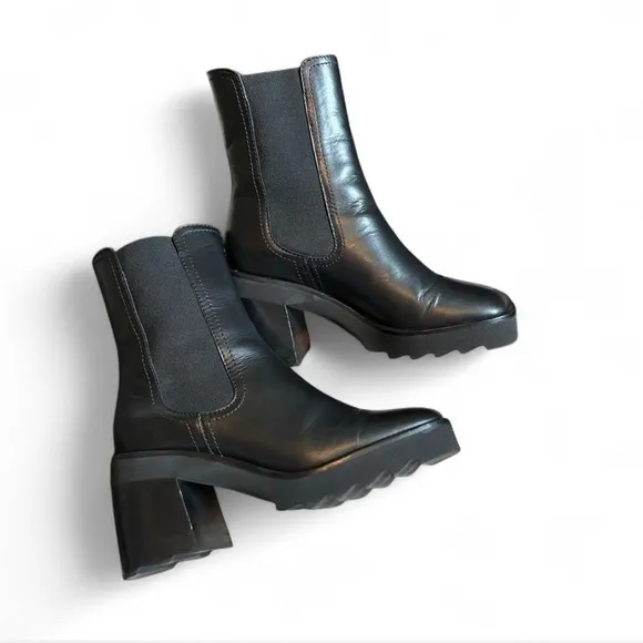 The Kooples Black Leather Chelsea Ankle Boots