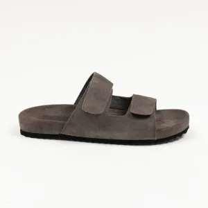 The Men's Store Men's Two Strap Sandals Grey Suide Size 10 (Store Display)